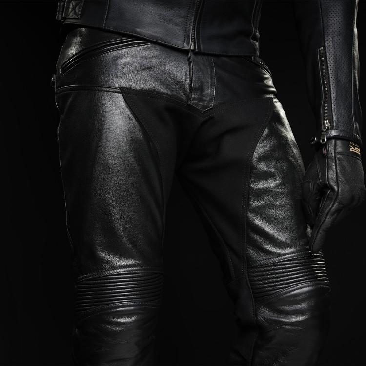 4SR Herren Leder-Motorradhose Roadster V2
