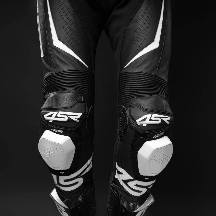 4SR Leder-Motorradhose mit Slidern TR3 Evo BW