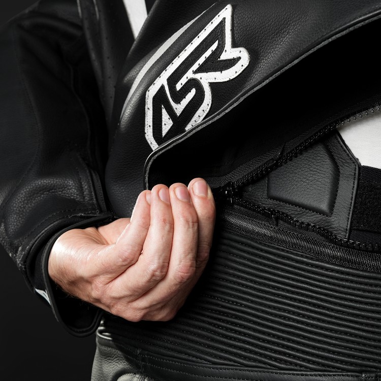 4SR Leder-Motorradhose mit Slidern TR3 Evo BW
