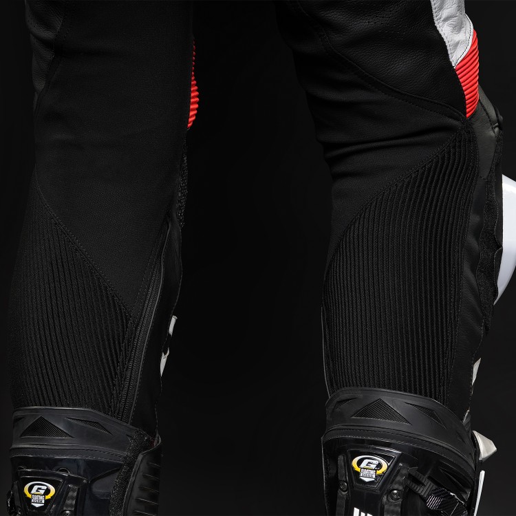 4SR Leder-Motorradhose mit Slidern TR3 Evo Neon