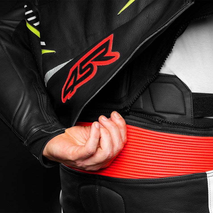 4SR Leder-Motorradhose mit Slidern TR3 Evo Neon