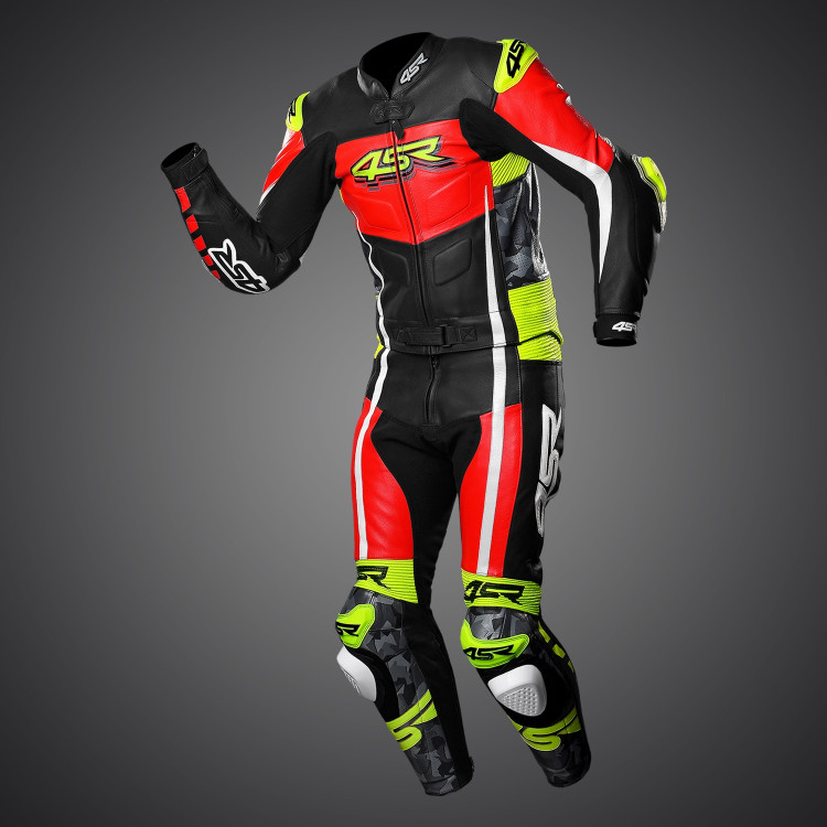4SR Motorrad Lederkombi RR Evo III Neon 2-Teiler