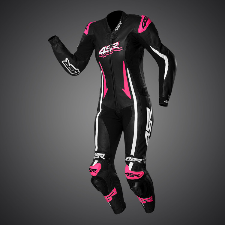 4SR Damen Motorrad Lederkombi Racing Lady Pink 1 Teiler
