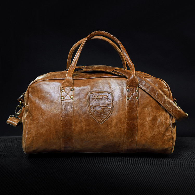 4SR Cognac Leder Reisetasche mit abnehmbarem Gurt