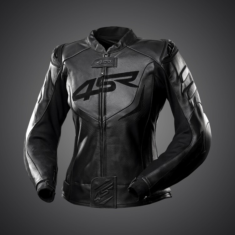 4SR Damen Sportliche Motorradlederjacke TT Replica Lady Black Series