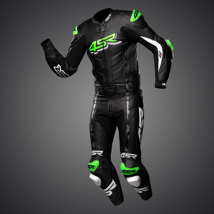 4SR Motorrad Lederkombi RR Evo III Monster Green Z AR 2-Teiler