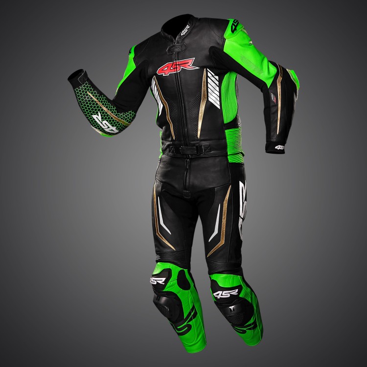 4SR motorrad lederkombi RR Evo III Monster Green AR