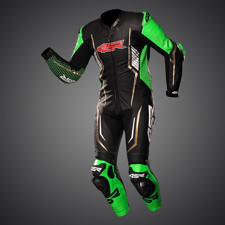 4SR Racing Monster Green AR Airbag Ready Motorrad Lederkombi 1