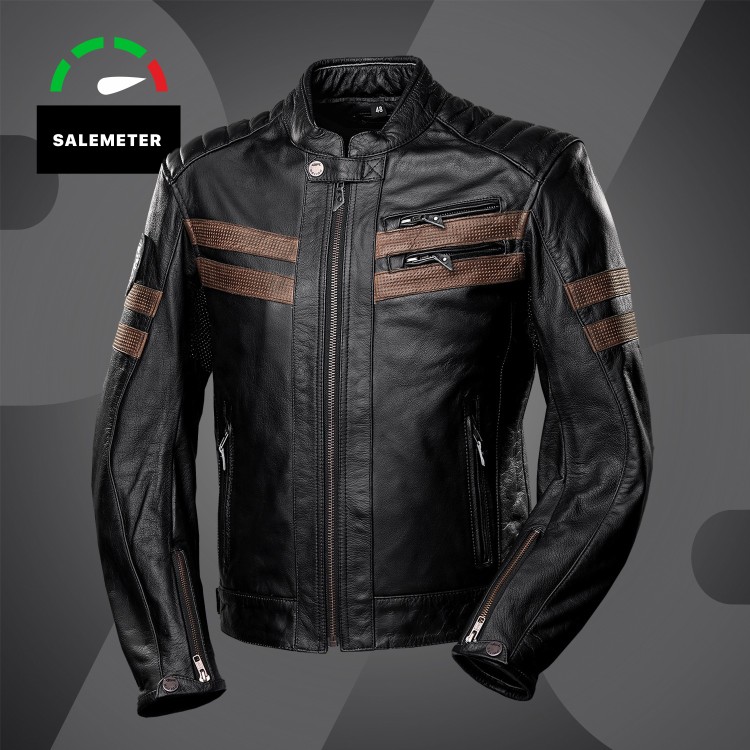 4SR Motorrad Lederjacke Cool Evo Brown - Rabatt