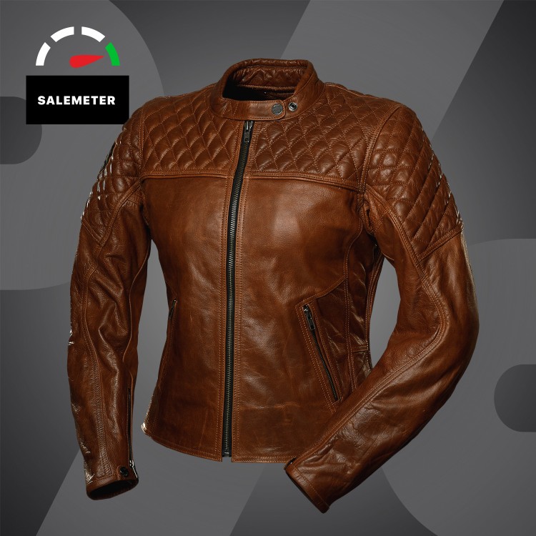 4SR Motorrad leder jacke Scrambler Lady Cognac