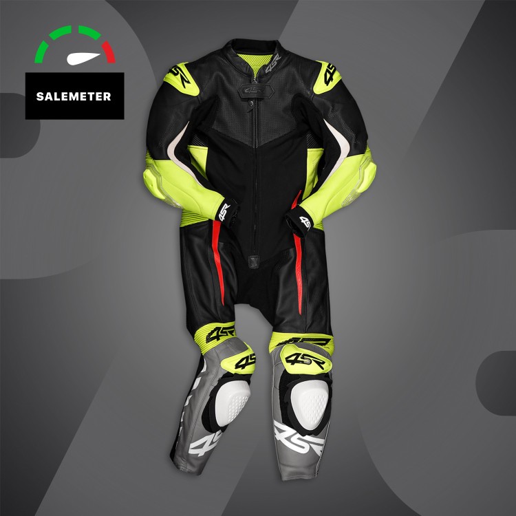 4SR Junior Lederkombi Racing Minimoto Yellow