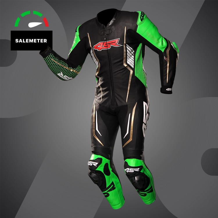 4SR Racing Monster Green AR Airbag Ready Motorrad Lederkombi