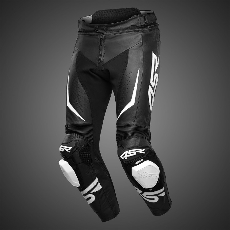 4SR Leder-Motorradhose mit Slidern TR3 Evo BW