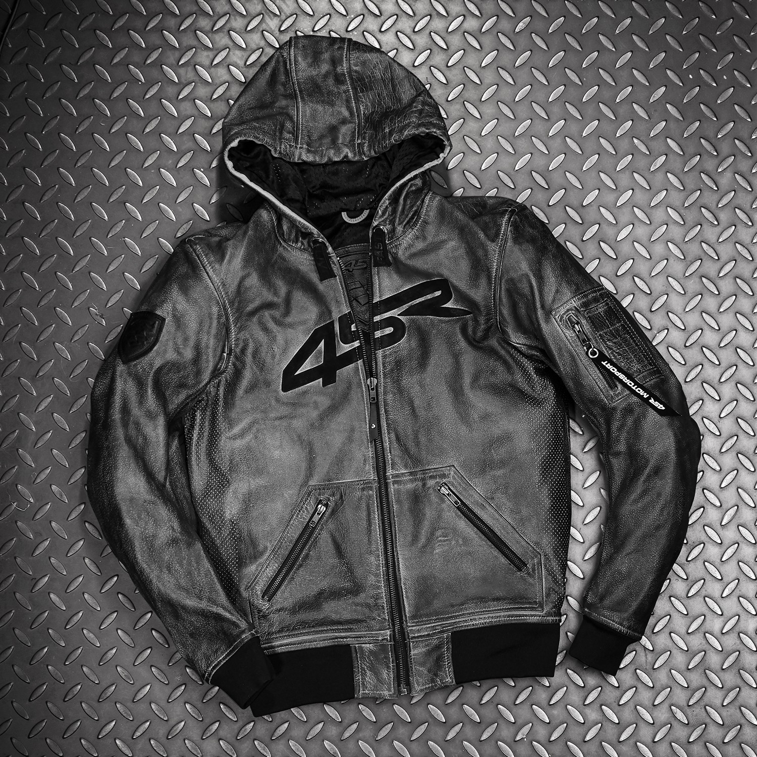 Biker hoodie jacket top