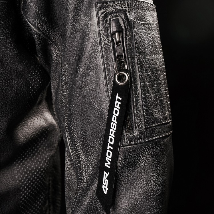 4SR Motorradbekleidung - Motorrad Lederjacke Hoodie Jacket mit Kapuze